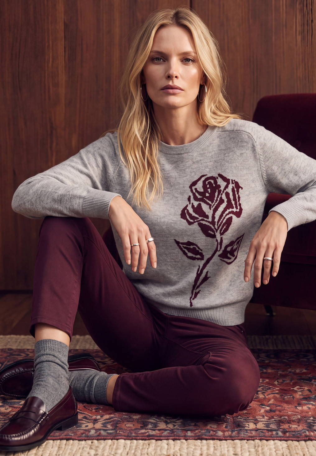 PULL 100 LAINE - MUSCARI - PERLE